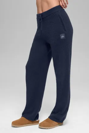 Alo | Wool Cashmere New Class Sweatpant in Navy Blue, Size: Medium