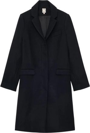 Ines De La Fressange Franck Coat - Dames - Mantel - Blauw - L - Leer - Jassen