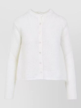 Loewe crew neck cardigan straight fit textured knit ribbed