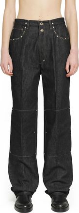 Christophe Lemaire High-Waisted Straight Pants with Studs