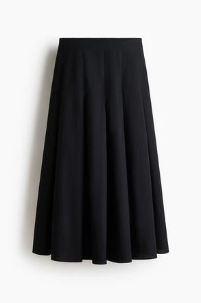 H&M Circular Poplin Skirt in Black at Nordstrom, Size 14