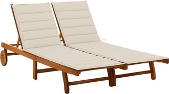 vidaXL Tumbona De Jard&iacute;n 2 Personas Y Cojines Madera Maciza De Acacia Vidaxl