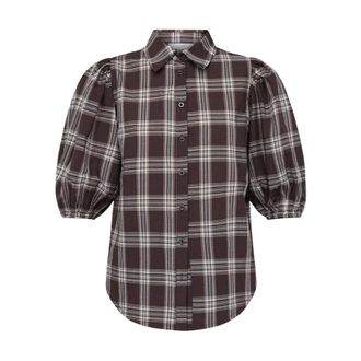 Sisters Point Dames, Blouses & Shirts, Bruin, Maat: L Katoen