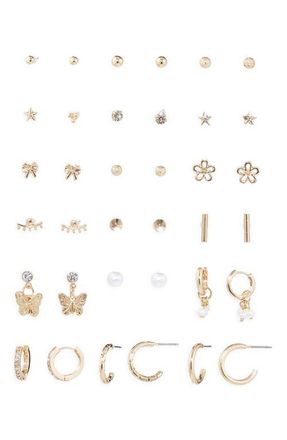 BP. Set of 18 Earrings in Ivory- Gold at Nordstrom