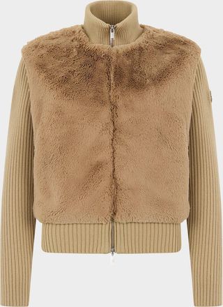 Moose Knuckles Dua Bunny Faux Fur Sweater Jacket
