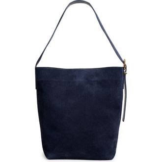 Madewell Essentials Suede Bucket Bag in Deep Indigo at Nordstrom Rack