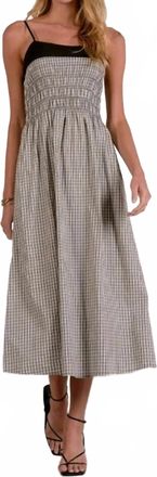 Elan Spaghetti Strap Colorblock Maxi Dress In Checkered