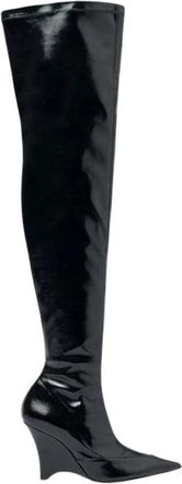 Scarosso Marta I Laarzen - Dames - Over de knie laarzen - Zwart - 37 1/2 EU - Leer - Schoenen