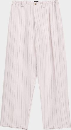 Willy Chavarria Men & apos;s Toluca Striped Oversized Linen-Blend Pants