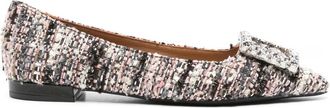 Roberto Festa Milano Tweed Ballerinas met Juweelversiering - Dames - Ballerinas - Veelkleurig - 36 EU - Tweed - Schoenen
