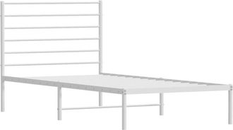 vidaXL Estructura Cama Sin Colch&oacute;n Con Cabecero Metal Blanco 75x190 Cm Vidaxl