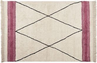 Beliani Rug AFSAR Light Beige 140 x 200 cm Cotton