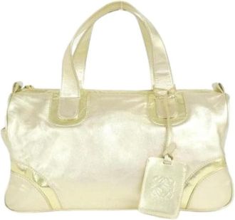 Loewe Pre-owned Handbags, female, Yellow, Size: ONE SIZE Pre-owned Leather Shoulder Bag