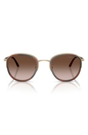 A|X Armani Exchange 49mm Small Phantos Sunglasses in Matte Pale Gold /Brown at Nordstrom