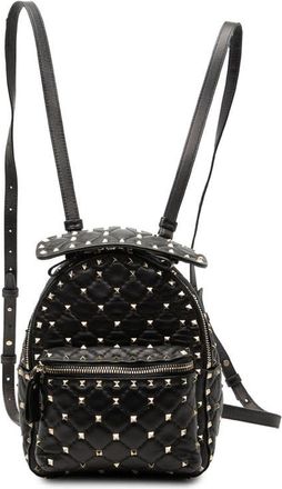 Valentino Pre-owned Valentino Mini Nappa Rockstud Spike Backpack 2PJC4O7KPRHR4YST
