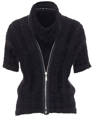 Chanel Angora Blend Logo Zip Sweater, Size Fr 36 (Authentic Pre-Loved)