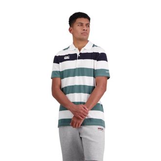 Canterbury Of New Zealand Heren Stripe Polo Shirt (Helder wit)