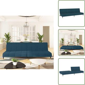 vidaXL Divano letto trasformabile - vidaXL Divano Letto a 2 Posti Blu in Velluto - Letto a 2 posti