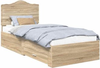 vidaXL Bed Frame with Headboard Sonoma Oak 75 x 190 cm Engineered Wood vidaXL