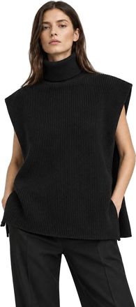Max Mara Cashmere Wool Turtleneck Tank Top - Black