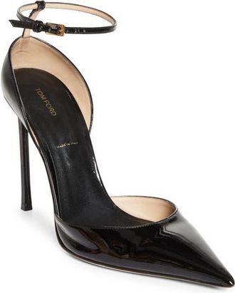 Tom Ford Vertigo Ankle Strap dOrsay Pump in Naa Black at Nordstrom, Size 10.5Us