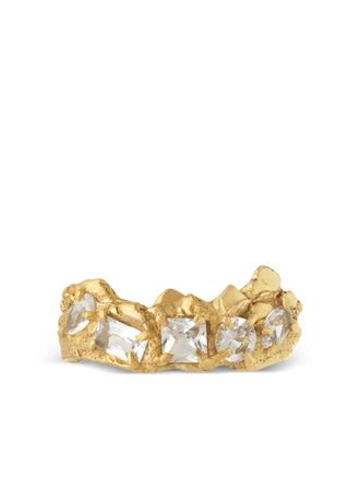 Loveness Lee Maria 18kt vergulde ring met saffier - Goud