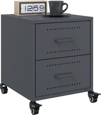 vidaXL Comodini 2 pz Antracite 36x39x43,5 cm in Acciaio - Vidaxl