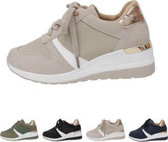 Generic Walking Platform Trainers with Arch Support Trainers Women Orthotic Shoes Lace up Casual Thick Sole Tennis Slip on Shoes Comfortable Air Cushioned Ort