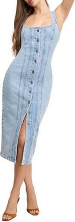 Good American Button Front Denim Midi Dress in Indigo911 at Nordstrom Rack, Size Small