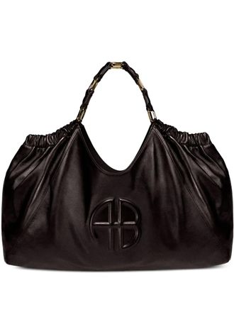 Anine Bing Medium Kate shopper met trekkoord en logo-reliëf - Rood