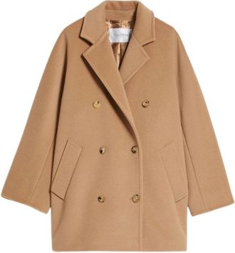 Max Mara Elegante Oversized Jas van Wolmix - Dames - Blazers - Beige - S - Wol - Jassen
