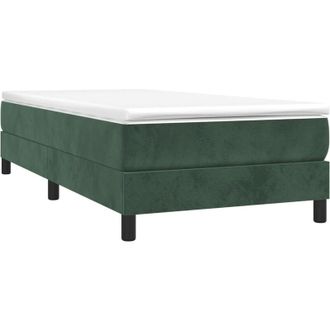 vidaXL Cama Box Spring Con Colch&oacute;n Terciopelo Verde Oscuro 90x200 Cm Vidaxl