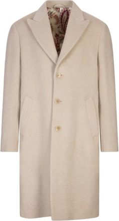 Etro Jassen, Heren, Bruin, M, Wol, Bruine Wol Mohair Blend Jas