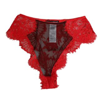 Dolce & Gabbana Bottoms, female, Red, Size: S Sheer Lace Underwear