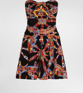 Dolce & Gabbana Carretto-print Charmeuse Mini Dress - Woman Dresses Multicolor 44