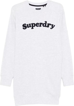 Superdry long-sleeved dress - women - Polyester/Cotton - 12 - White