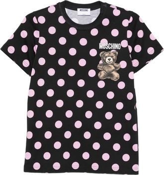 Moschino T-shirt met stippen en teddybeerprint - Zwart