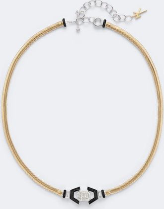 Nikos Koulis Feelings 18kt gold and enamel necklace with diamonds