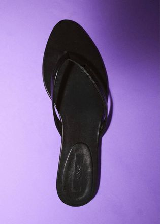 Mango Sandali fasce pelle nero - Donna - 36 - MANGO