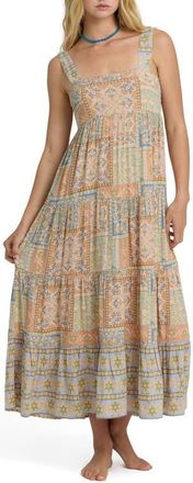 Billabong All Good Print Tiered Maxi Dress in Twilight Blue at Nordstrom, Size X-Small