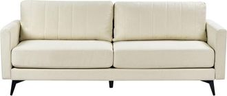 Beliani Beliani - Sof&aacute; 3 Plazas Sala De Estar Estilo Moderno Patas De Metal Negro Tela Beige Claro Mala