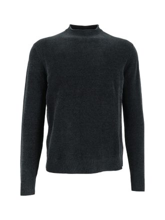 Roberto Ricci Design Plush Velvet Round-Neck Knit Sweater