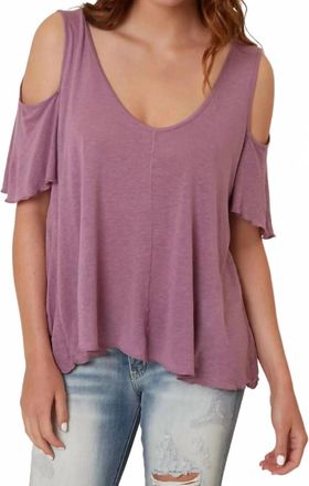 Free People Cold Shoulder Top In Mauve