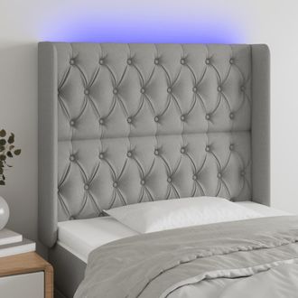 vidaXL Cabecero Con Led De Tela Gris Claro 93x16x118/128 Cm Vidaxl