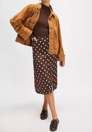 Free People Analise Printed Midi Skirt In Pinecone Combo