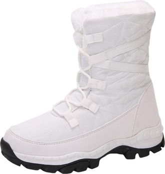 Generic Womens Snow Boots Warm Faux Fur Lined Winter Boots Waterproof Anti Slip Booties Cozy Fluffy Outdoor Walking Shoes (White, 6.5)