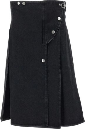 Marni Geplooide Denim Rok - Dames - Spijkerrokken - Zwart - XS - Denim - Rokken