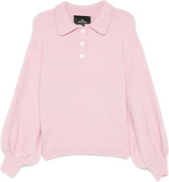 Mr. Mittens balloon-sleeve polo-neck sweater - women - Fabric - XS/S - Pink