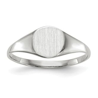 Diamond2Deal 14k White Gold Closed Back Signet Ring