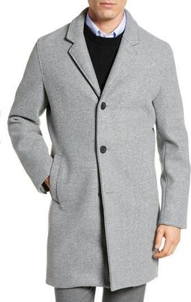 Cole Haan Regular Fit Stretch Wool Coat in Lt Grey at Nordstrom Rack, Size X-Large